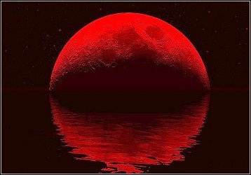 Moon turned to blood.