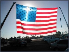 Huge American Flag.